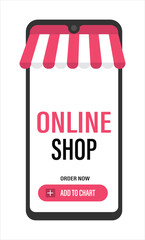 Online Shop mobile illustration of a background