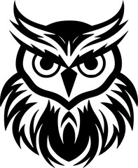 Obraz premium Owl | Black and White Vector illustration