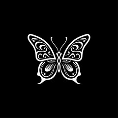 Fototapeta na wymiar Butterfly | Minimalist and Simple Silhouette - Vector illustration