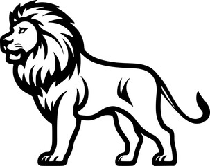Lion | Black and White Vector illustration