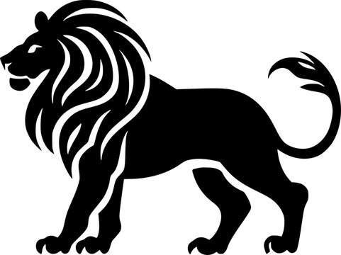 recommend clip art: Lion | Black and White Vector illustration
