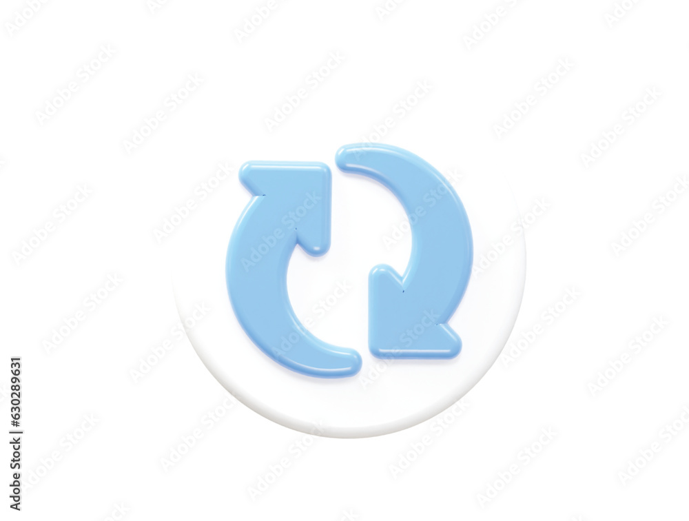Poster refresh icon 3d rendering vector element