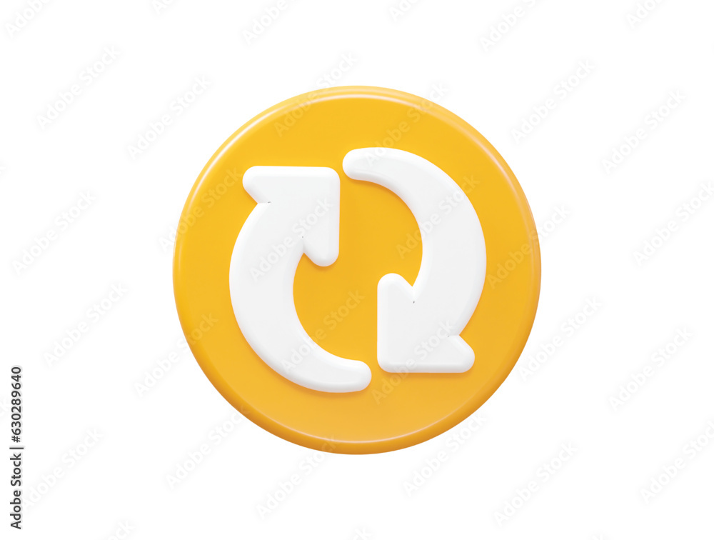 Poster refresh icon 3d rendering vector element