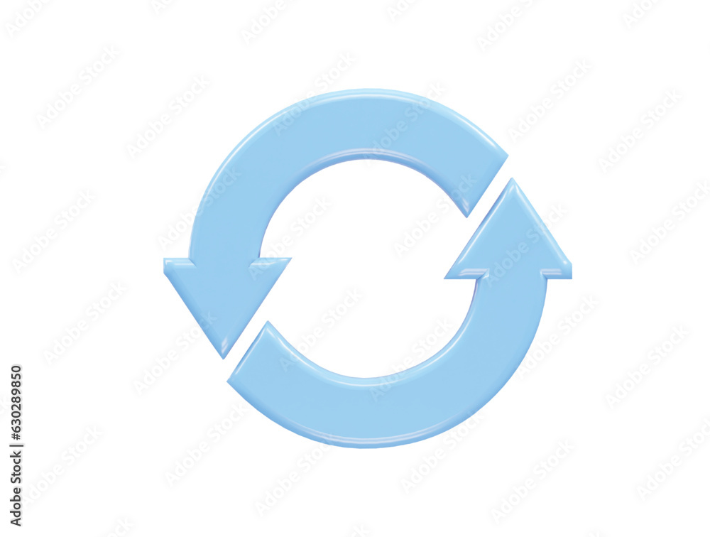 Poster refresh icon 3d rendering vector element