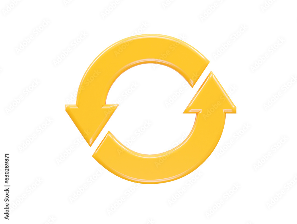 Poster refresh icon 3d rendering vector element