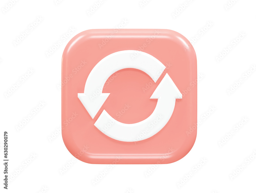 Poster refresh icon 3d rendering vector element