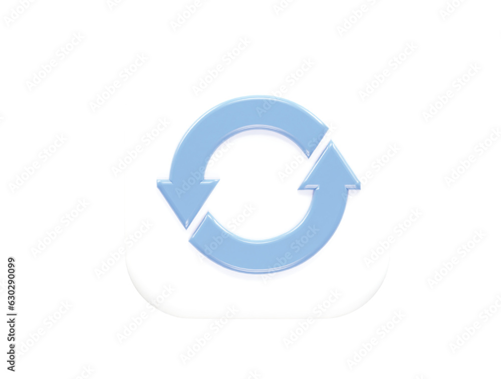 Poster refresh icon 3d rendering vector element
