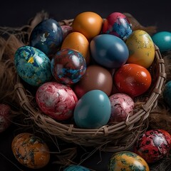 Fototapeta na wymiar Easter colored eggs, 