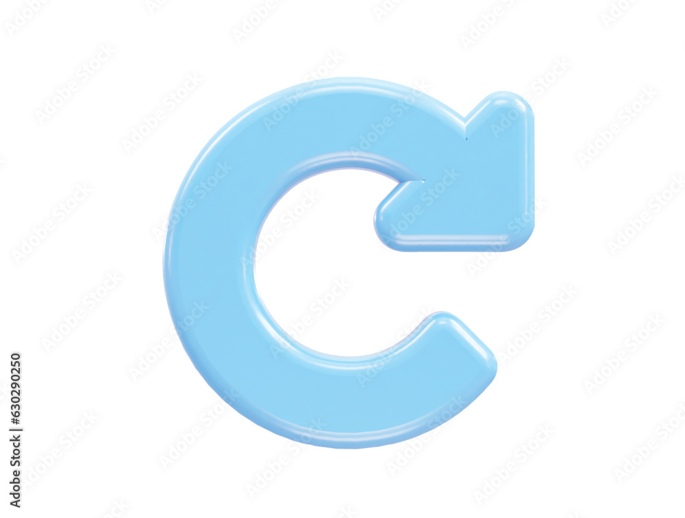 Poster refresh icon 3d rendering vector element
