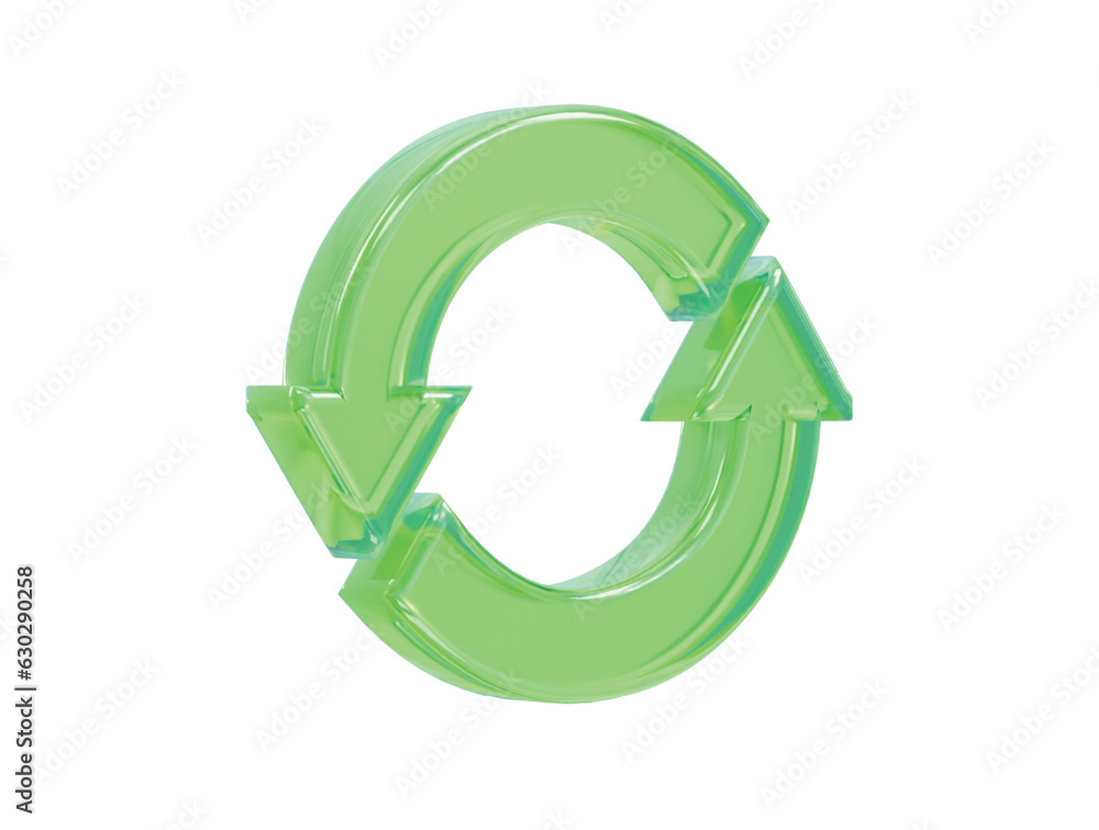 Poster refresh icon 3d rendering vector element