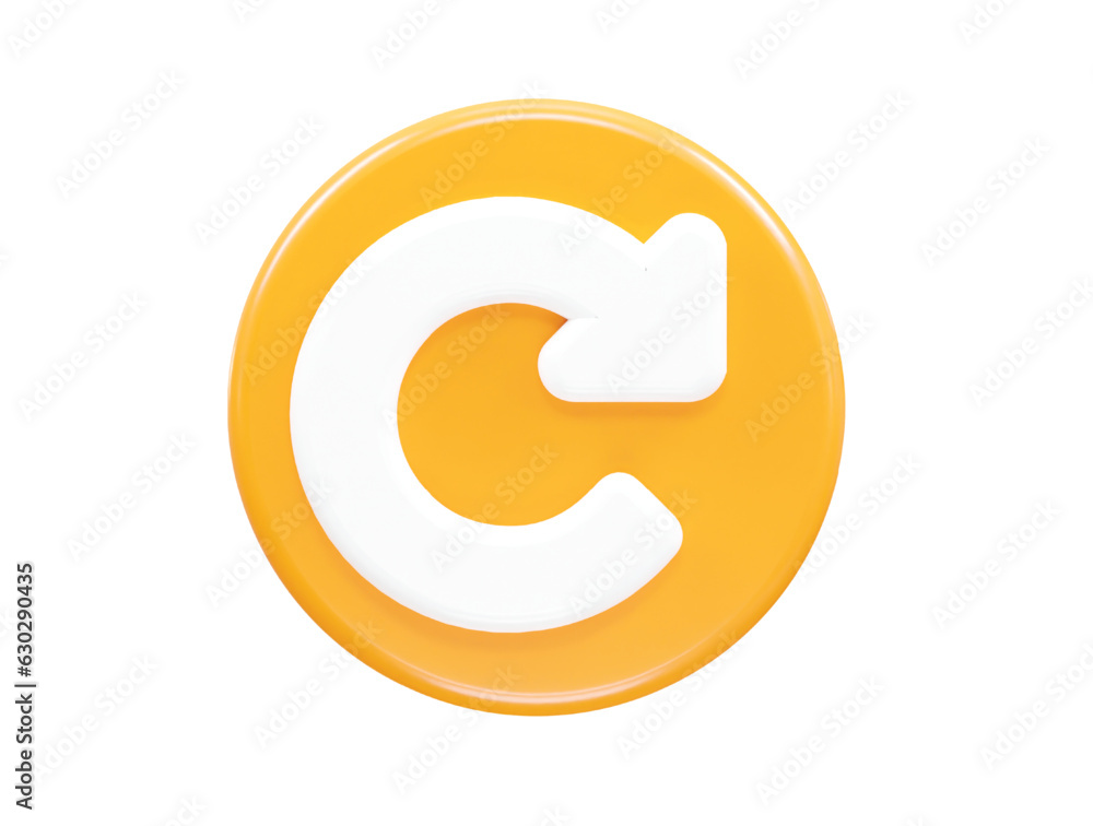 Poster refresh icon 3d rendering vector element