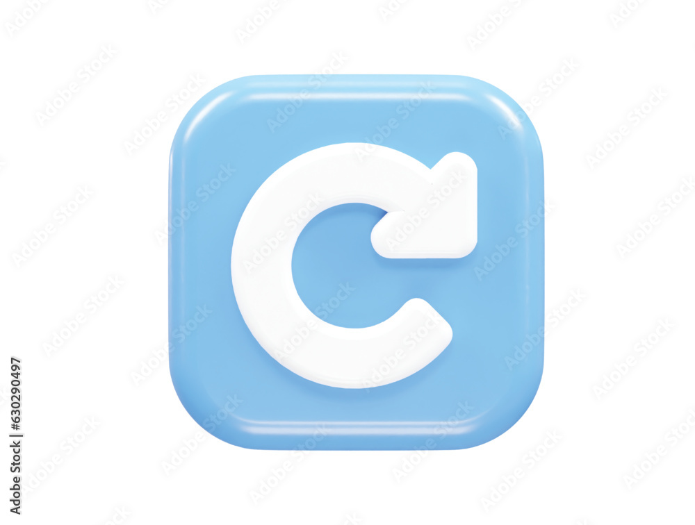 Poster refresh icon 3d rendering vector element
