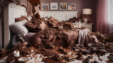 chocolate mess and chaos in the modern bedroom