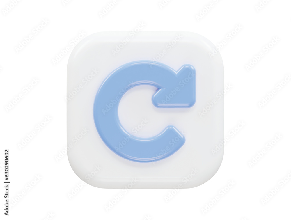 Poster refresh icon 3d rendering vector element