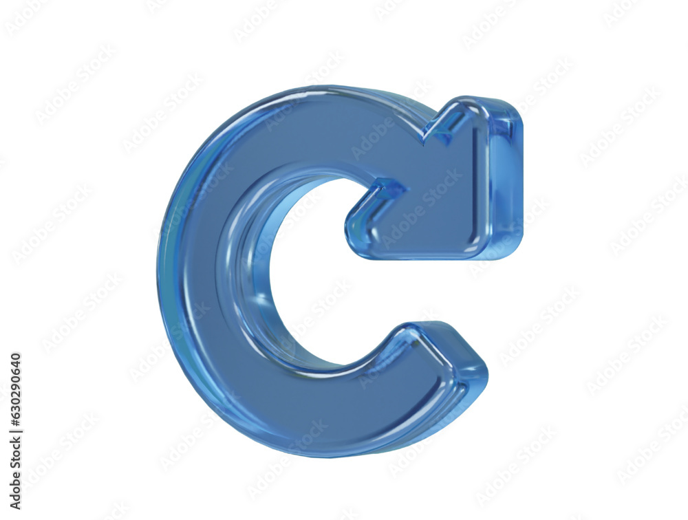 Poster refresh icon 3d rendering vector element