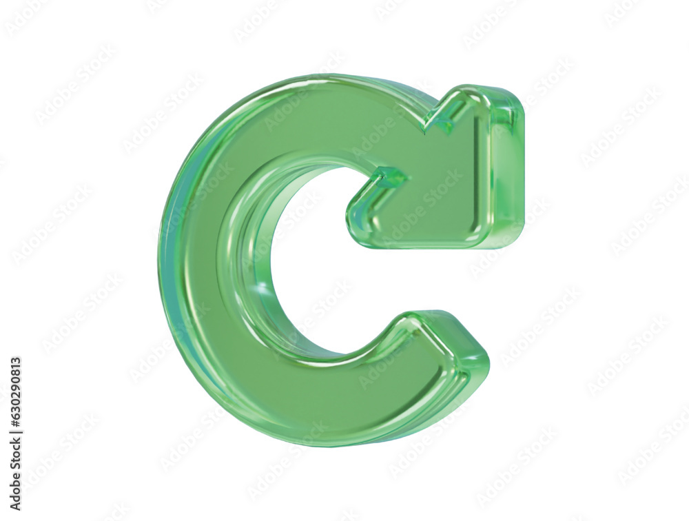 Poster refresh icon 3d rendering vector element