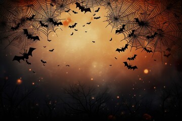 Halloween concept background composition with bats made with generative ai technology