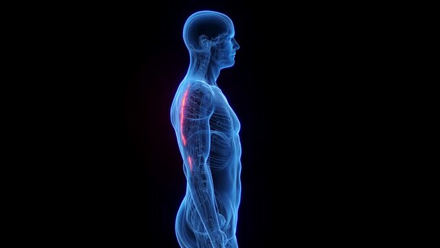 Animation of a man's spinalis thoracis