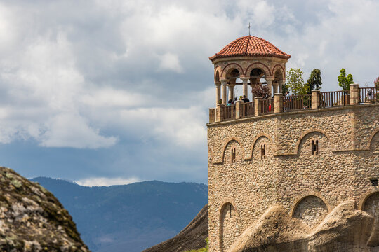 View of the Monastery of Varlaam, .Meteora, Trikala, Thessaly, Greece.