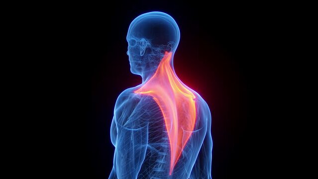 Animation of a man's trapezius