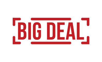 BIG DEAL stamp red rubber stamp on white background. BIG DEAL stamp sign. BIG DEAL stamp.