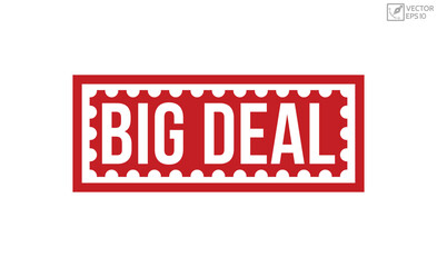 BIG DEAL Red Rubber Stamp vector design.