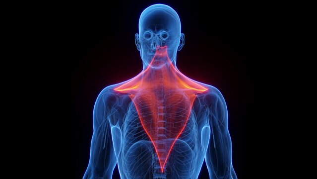 Animation of a man's trapezius