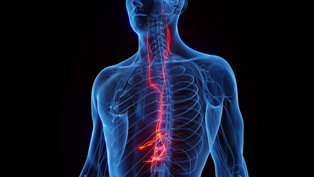 Animation of a man's vagus nerves