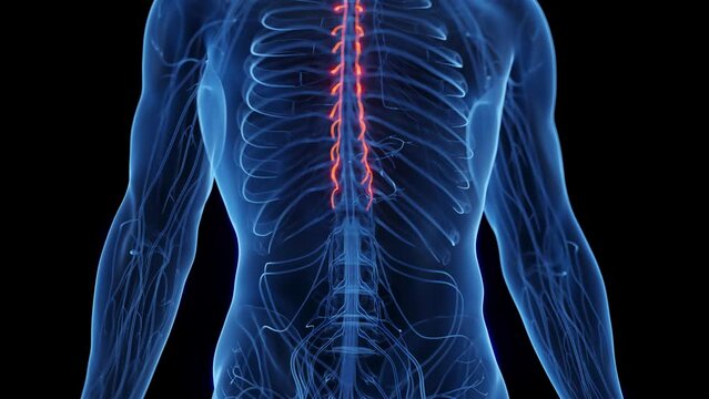 Animation of a man's sympathetic nerves