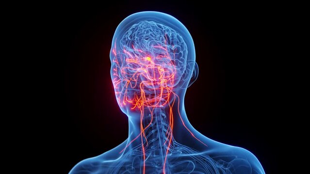Animation of a man's cranial nerves