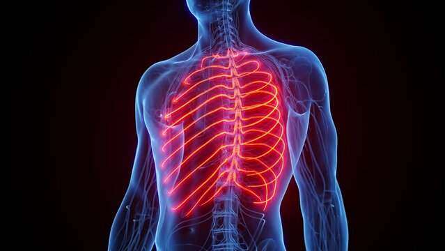 Animation of a man's intercostal nerves