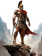 Naklejka premium Roman warrior. Digital art.