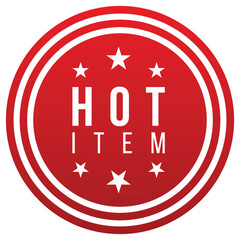 Hot item banner design. Hot item icon. Flat style vector illustration.