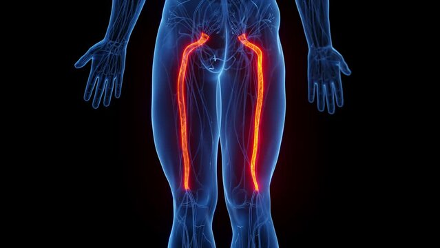 Animation of a man's sciatic nerves