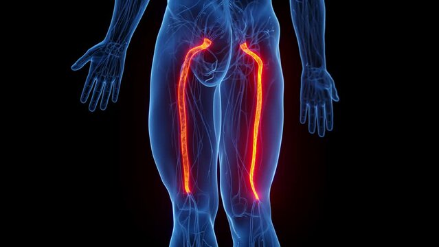 Animation of a man's sciatic nerves
