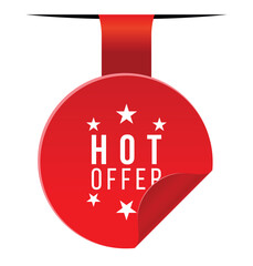 Hot offer banner design Vector illustration.