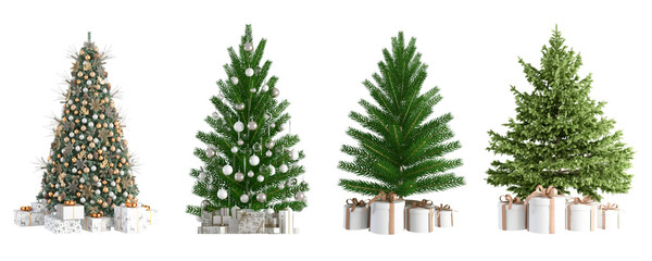 christmas tree isolated on white