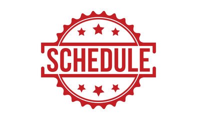 Obraz premium Schedule Red Rubber Stamp vector design.