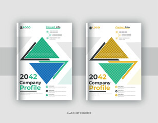 minimal modern corporate business annual report book cover template set
