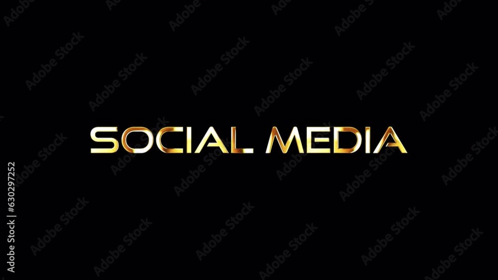 Poster loop social media golden shine light motion glitch text effect animation on black abstract backgroun