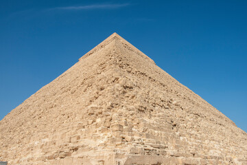 Large egyptian pyramid tomb on the giza plateau in Cairo