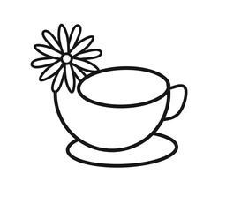 Obraz na płótnie Canvas chamomile tea icon on white background