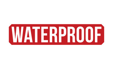 Waterproof stamp red rubber stamp on white background. Waterproof stamp sign. Waterproof stamp.