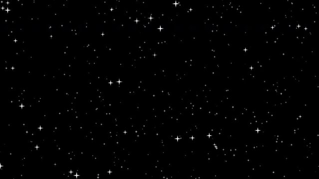 Twinkling Stars Night Sky Background. Sparkles Twinkling Stars. Particles Twinkling Stars. Seamless Loop