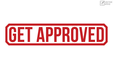 Get Approved rubber stamp vector illustration on white background.