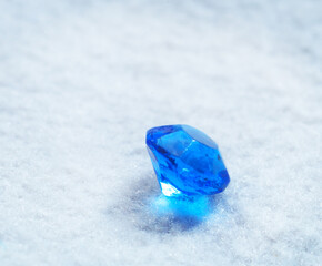 Blue sapphire crystal.