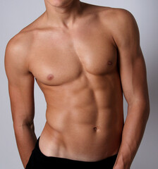  Man Fitness Model Torso showing six pack abs.