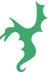 Green dragon symbol vector icon