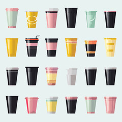 plastic cup vector flat minimalistic isolated illustration