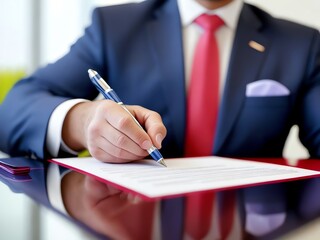 businessman signing a contract